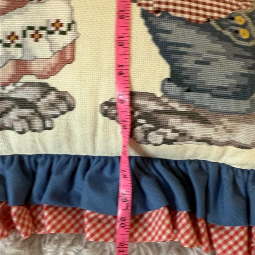 Rabbits 1989 cross stitch pillow
